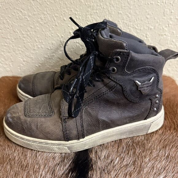 Harley-Davidson Women's 6 Bateman 4" Metal Motorcycle‎ Riding Sneaker Boots - Picture 1 of 9